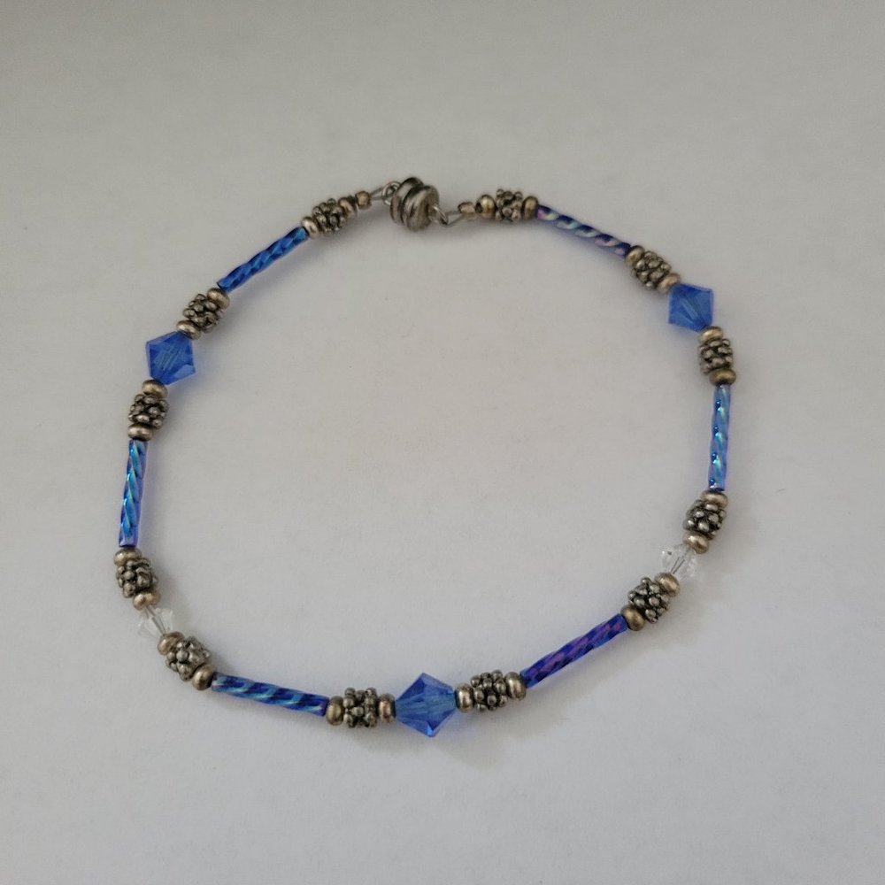 Blue beaded bracelet